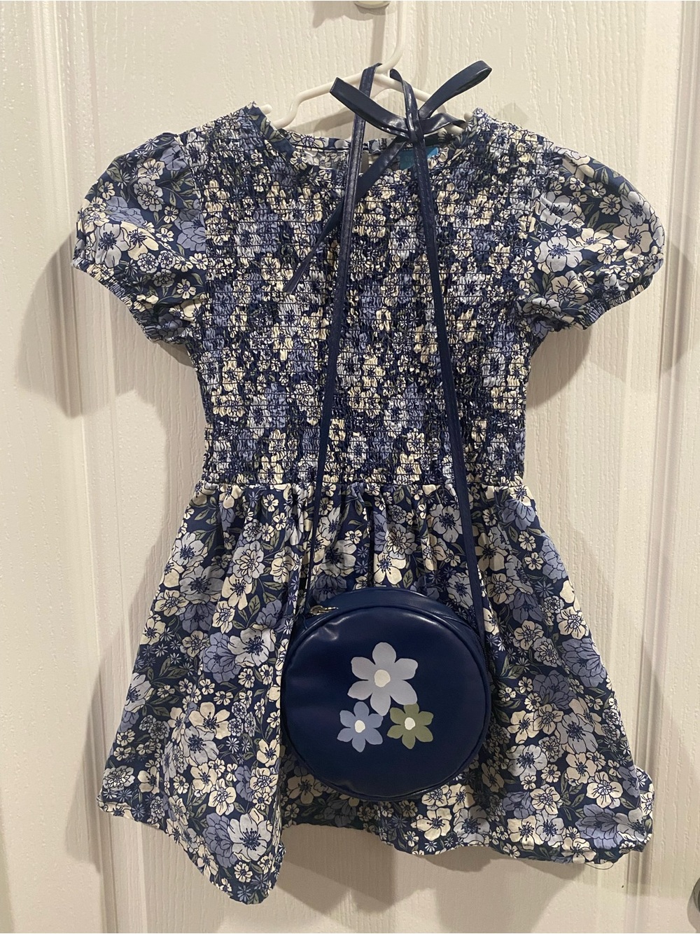 Draper James Navy and Cream Floral Smocked Top